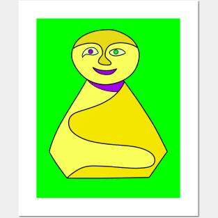 Sunshine yellow Buddha Posters and Art